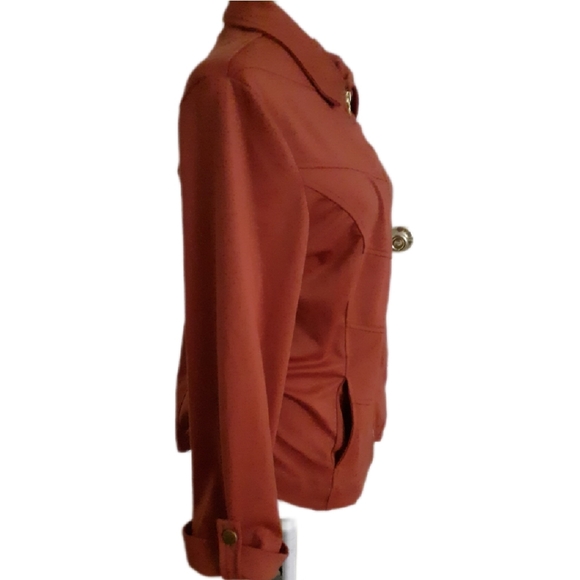 Lavender & Honey Womens Jacket Orange Fall Zip Jack size M - Picture 3 of 3